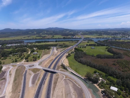 Concrete pavement and bridge works on the Warrell Creek to Nambucca Heads Pacific Highway upgrade, NSW